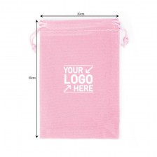 Pink Velvet Drawstring Gift Bag
